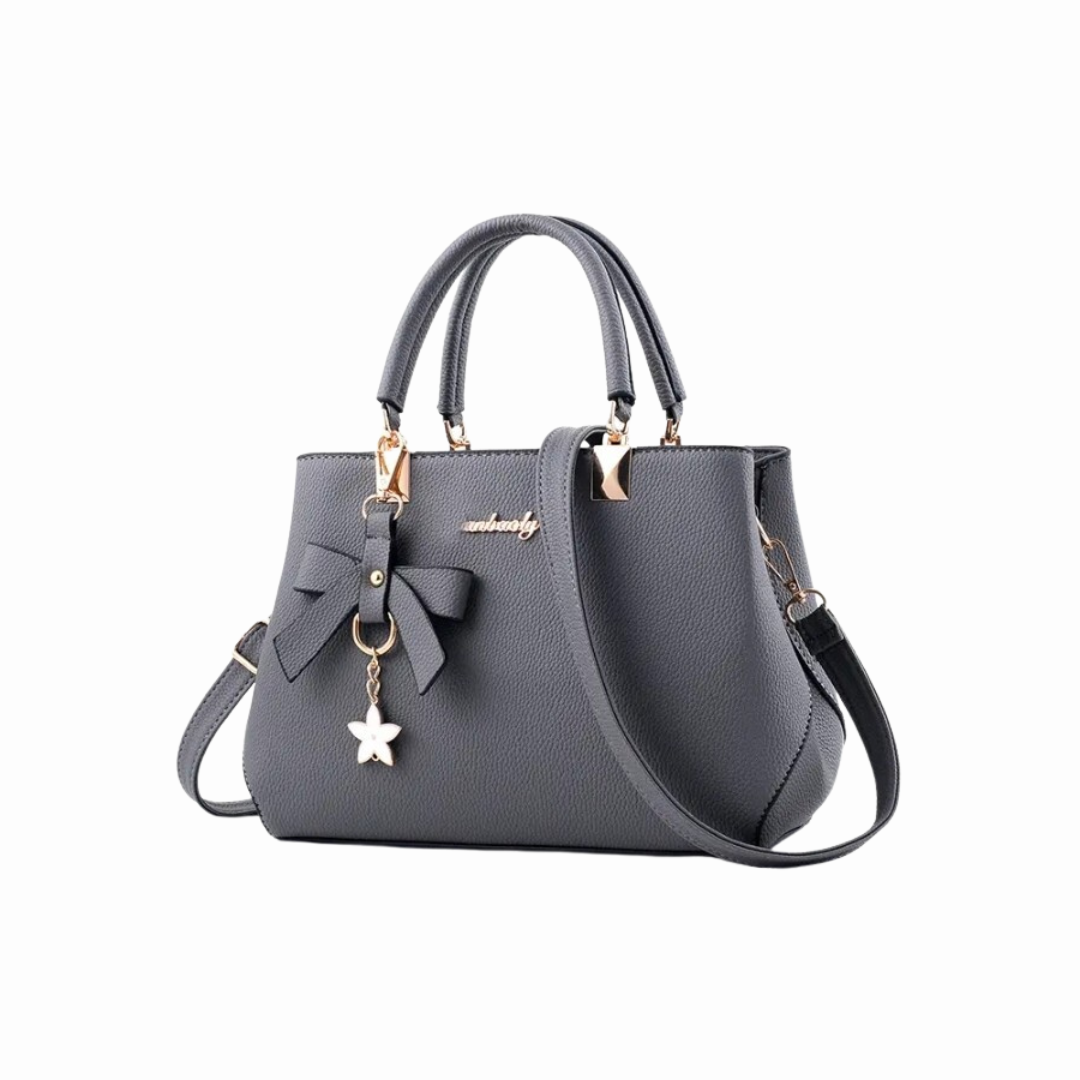 Charcoal Bow Charm Satchel